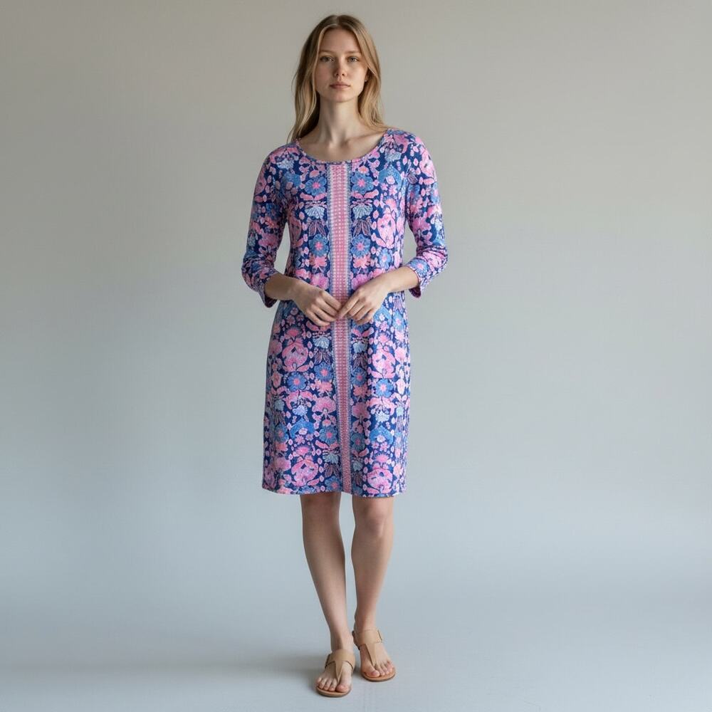 Lilly Pulitzer Marlowe Shift Dress Iris Blue Pink Size Medium NEW Werk It